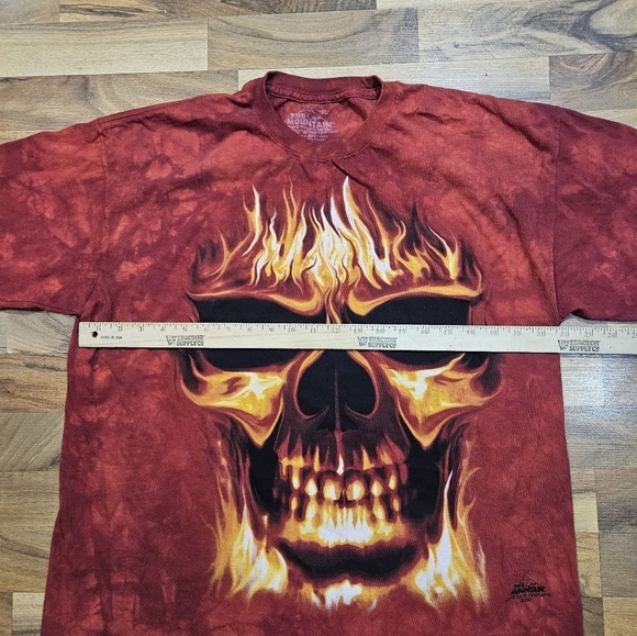 The Mountain David Penfound Flaming Skull T-Shirt Men’s XL 2005 Fire Graphic - Picture 6 of 8